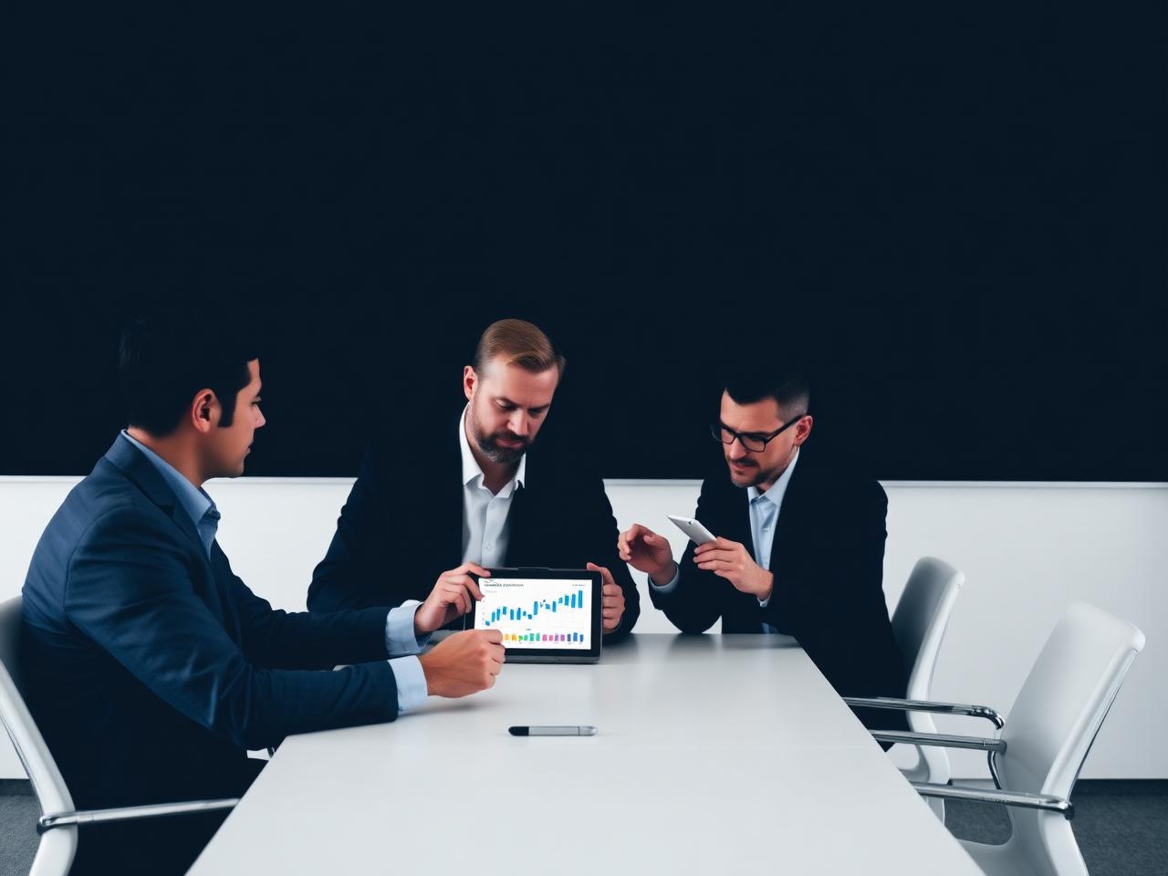 Executivos analisando indicadores financeiros